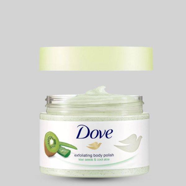 Dove Exfoliating Body Polish Kiwi & Aloe Body Scrub, 10.5 oz