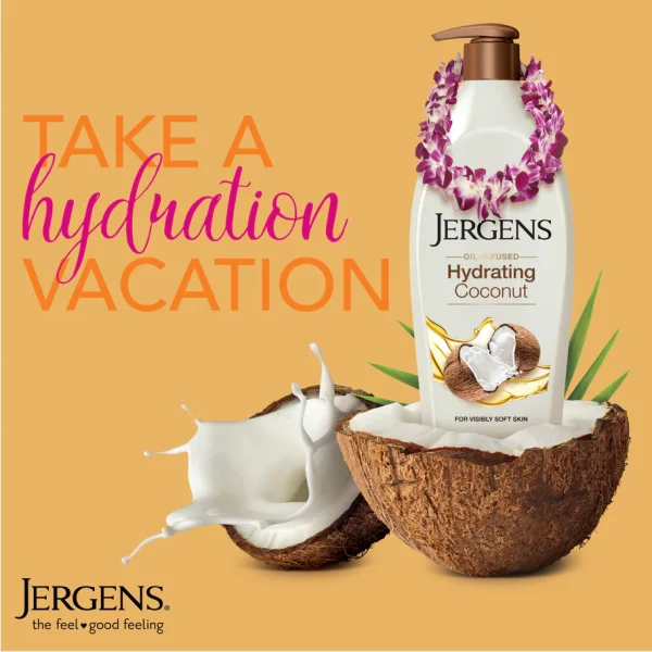 Jergens Body Lotion Hydrating Coconut 496Ml - Image 2